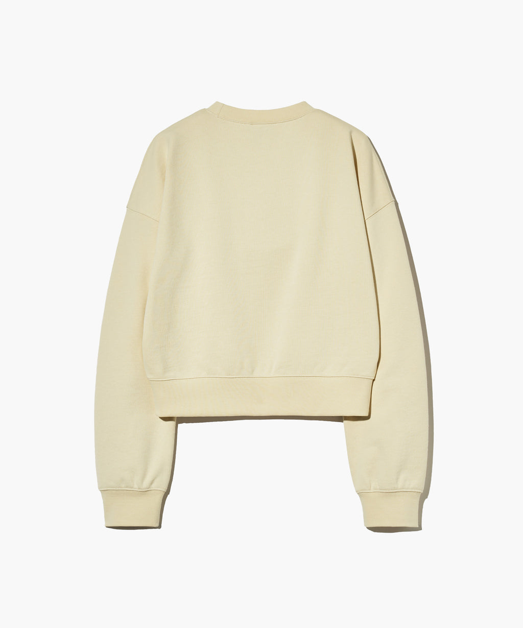 Marithe & Francois Girbaud - Classic Logo Crop Sweatshirt (Cream) product image 8 | TRAB K-Fashion Australia