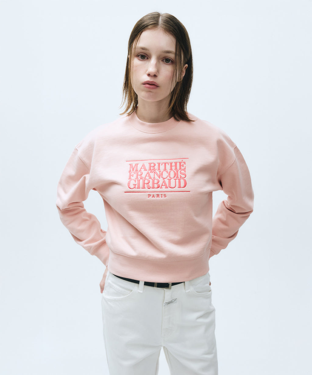 Marithe & Francois Girbaud - Classic Logo Crop Sweatshirt (Light Pink) product image 4 | TRAB K-Fashion Australia