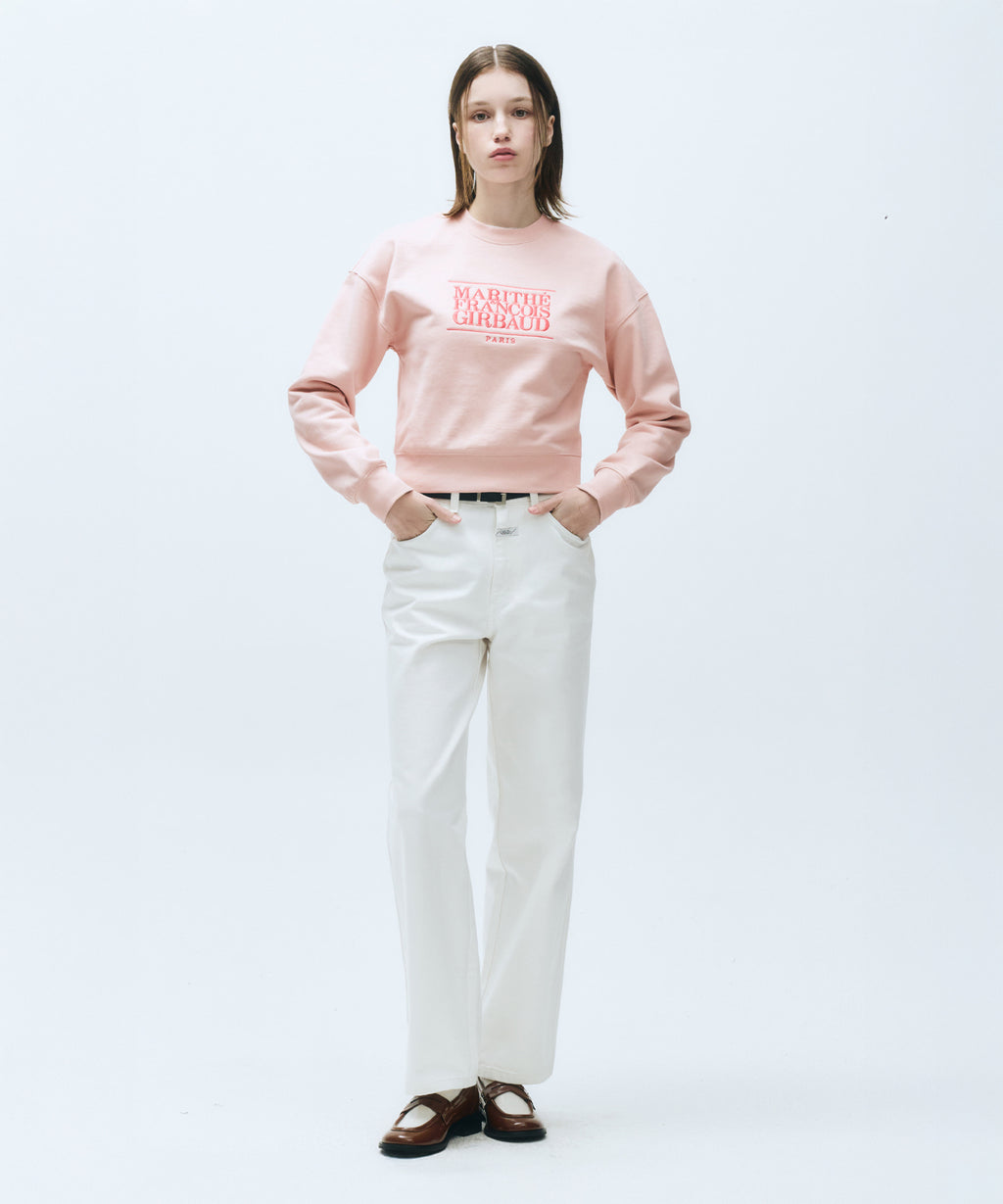 Marithe & Francois Girbaud - Classic Logo Crop Sweatshirt (Light Pink) product image 6 | TRAB K-Fashion Australia