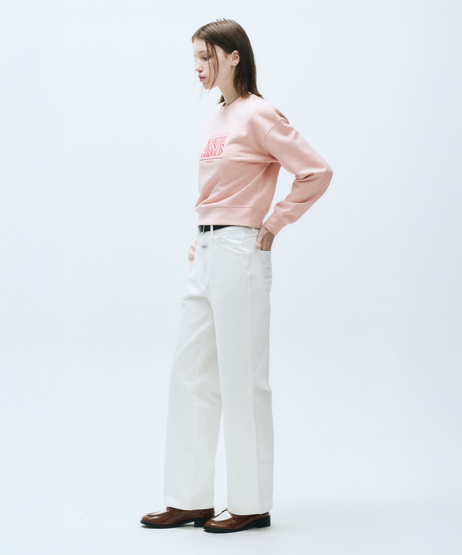Marithe & Francois Girbaud - Classic Logo Crop Sweatshirt (Light Pink) product image 7 | TRAB K-Fashion Australia