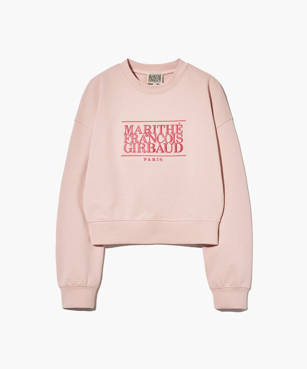 Marithe & Francois Girbaud - Classic Logo Crop Sweatshirt (Light Pink) product image 8 | TRAB K-Fashion Australia