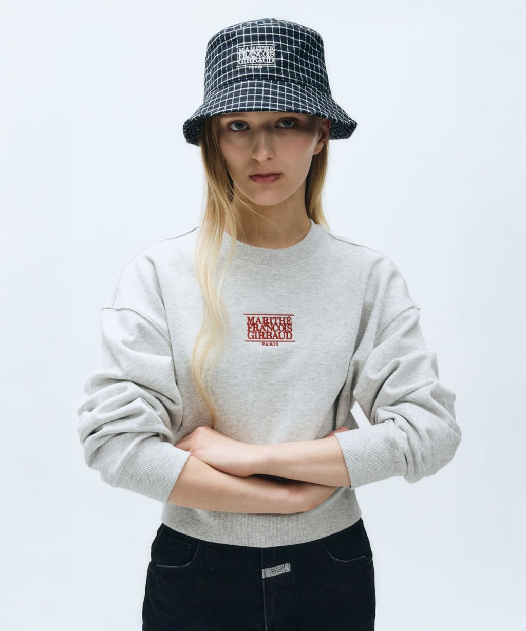 Marithe & Francois Girbaud - Small Classic Logo Crop Sweatshirt (Light Heather Gray) product image 1 | TRAB K-Fashion Australia