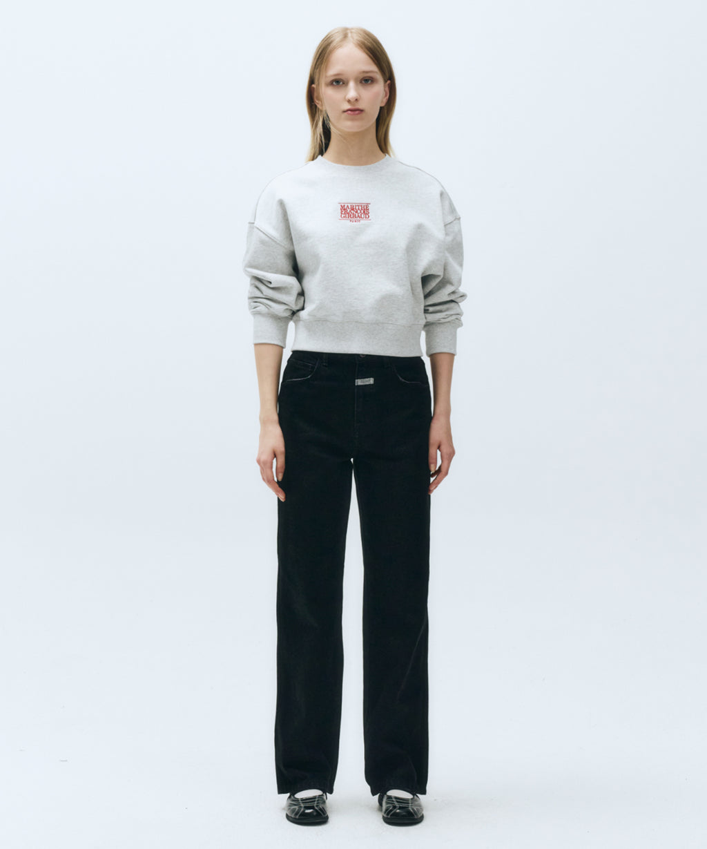 Marithe & Francois Girbaud - Small Classic Logo Crop Sweatshirt (Light Heather Gray) product image 4 | TRAB K-Fashion Australia
