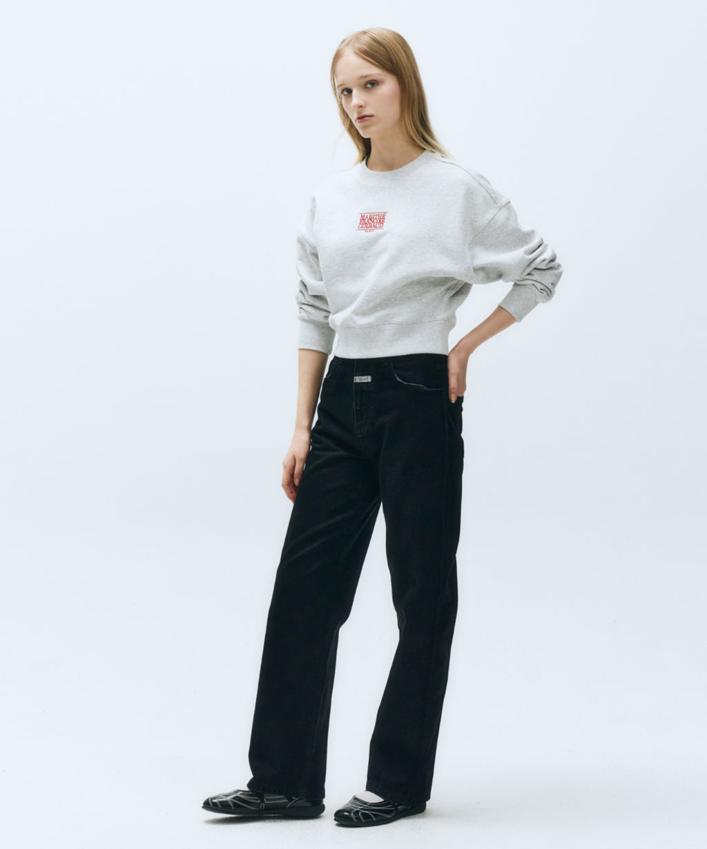 Marithe & Francois Girbaud - Small Classic Logo Crop Sweatshirt (Light Heather Gray) product image 6 | TRAB K-Fashion Australia