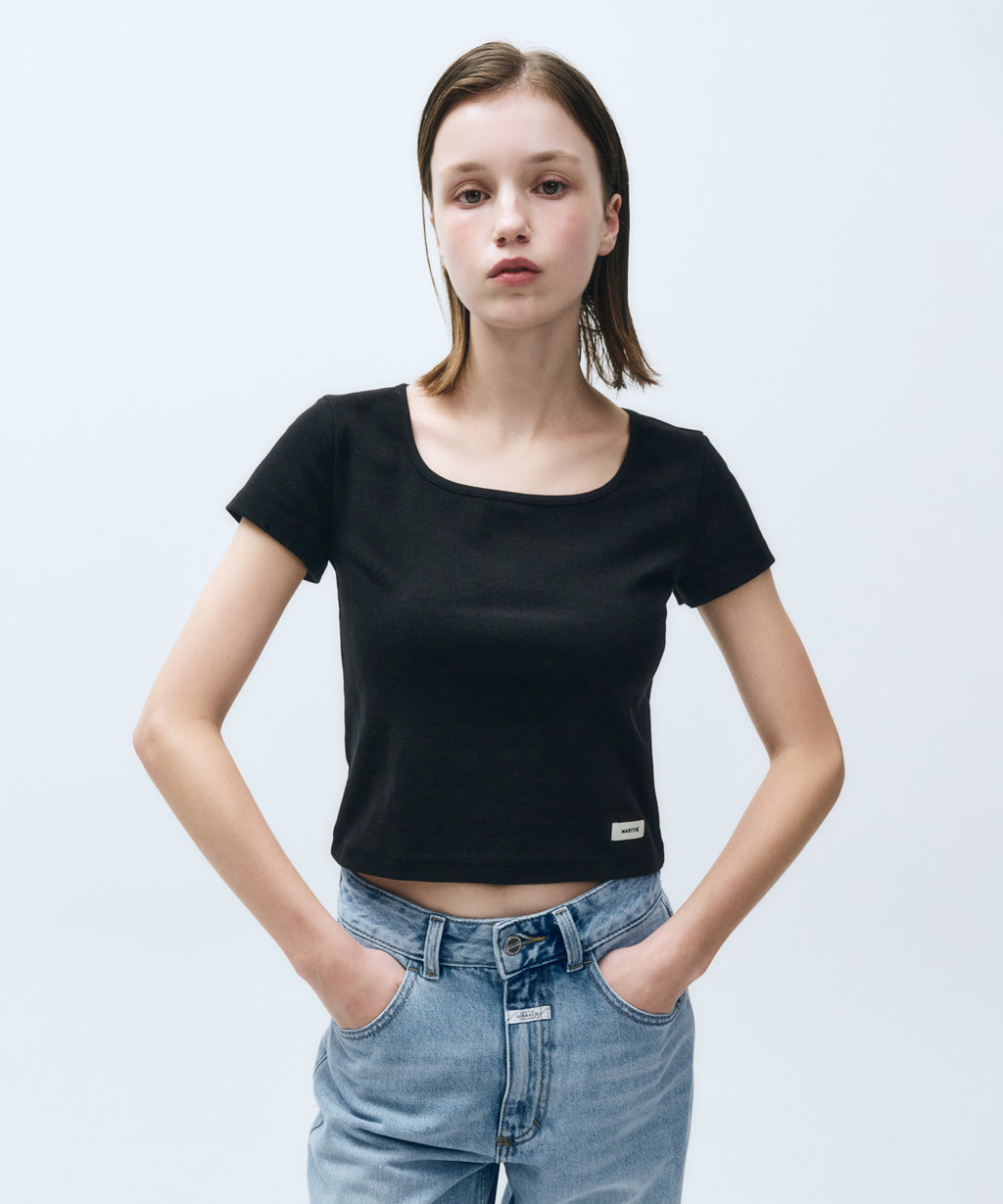 Marithe & Francois Girbaud - Basic Crop Tee (Black) product image 1 | TRAB K-Fashion Australia