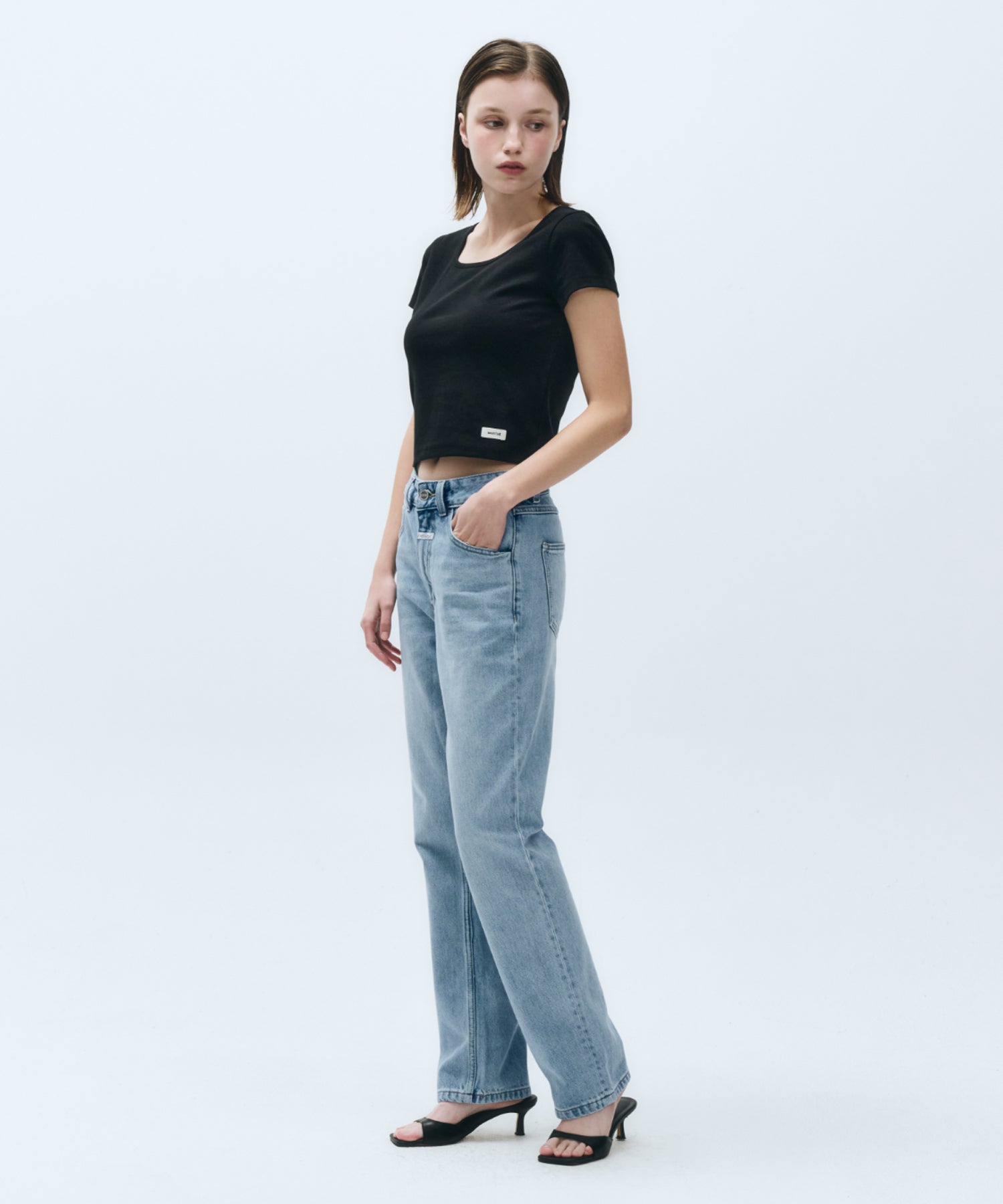 Marithe & Francois Girbaud - Basic Crop Tee (Black) product image 4 | TRAB K-Fashion Australia