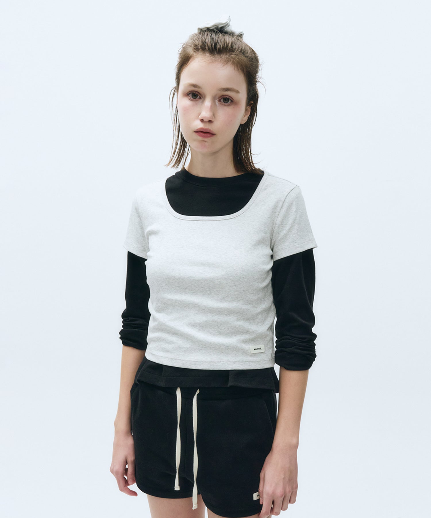 Marithe & Francois Girbaud - Basic Crop Tee (Light Heather Gray) product image 1 | TRAB K-Fashion Australia