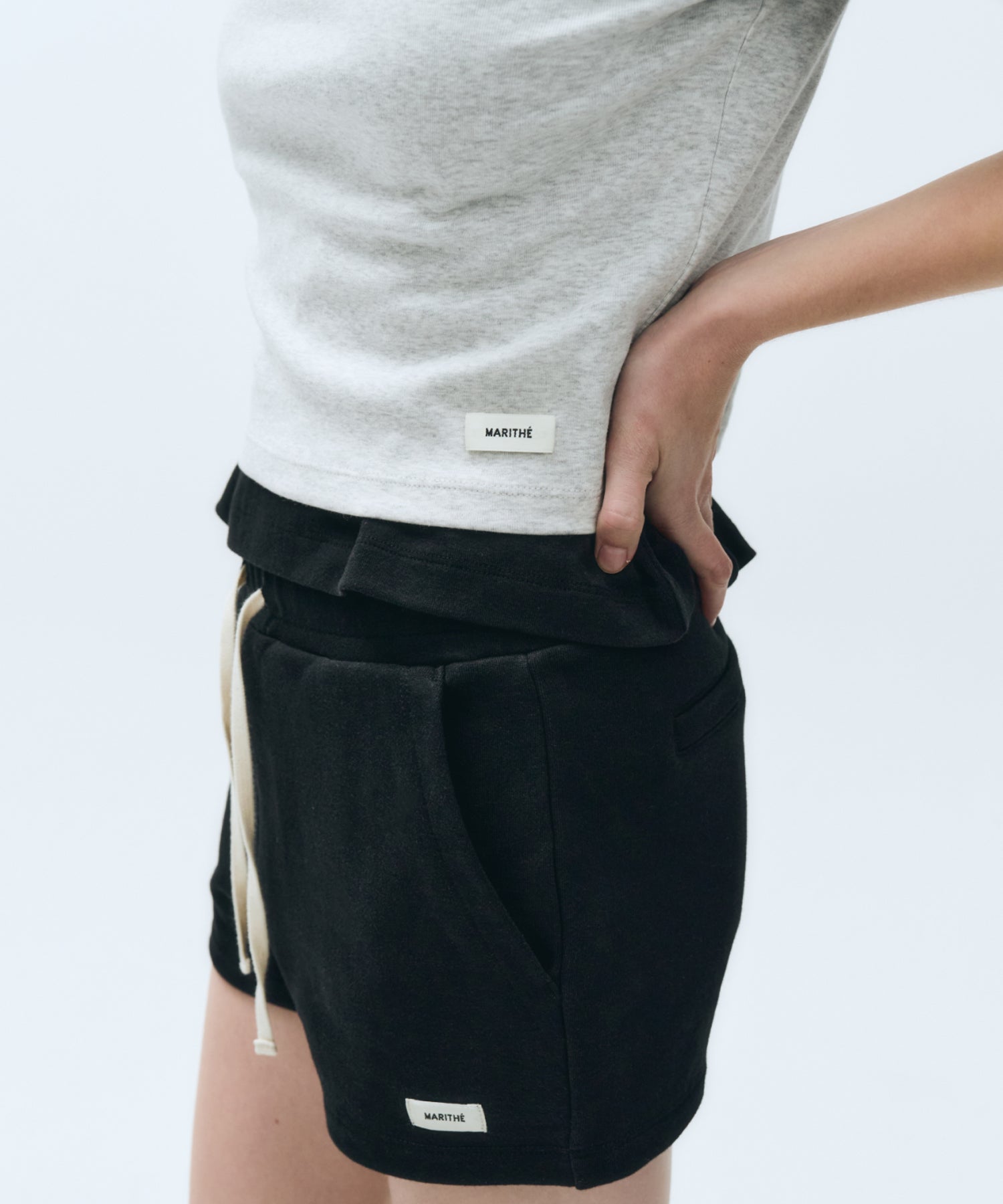 Marithe & Francois Girbaud - Basic Crop Tee (Light Heather Gray) product image 2 | TRAB K-Fashion Australia