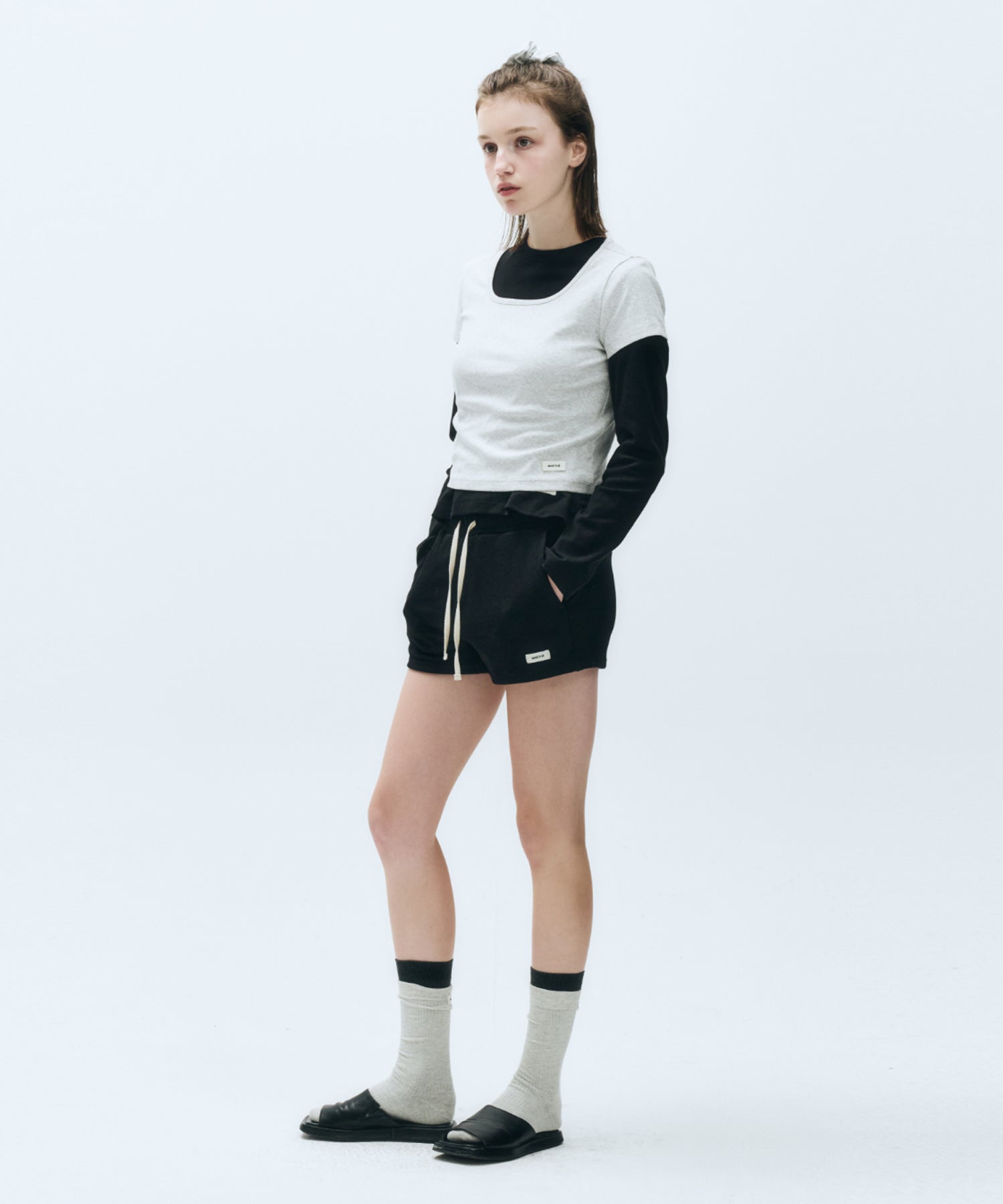 Marithe & Francois Girbaud - Basic Crop Tee (Light Heather Gray) product image 4 | TRAB K-Fashion Australia