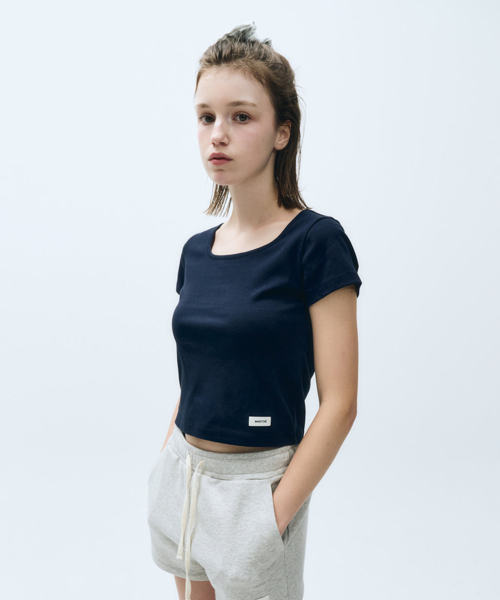 Marithe & Francois Girbaud - Basic Crop Tee (Navy) product image 1 | TRAB K-Fashion Australia
