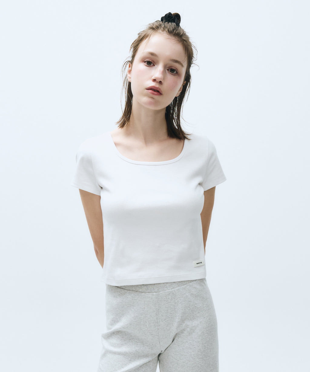Marithe & Francois Girbaud - Basic Crop Tee (White) product image 1 | TRAB K-Fashion Australia