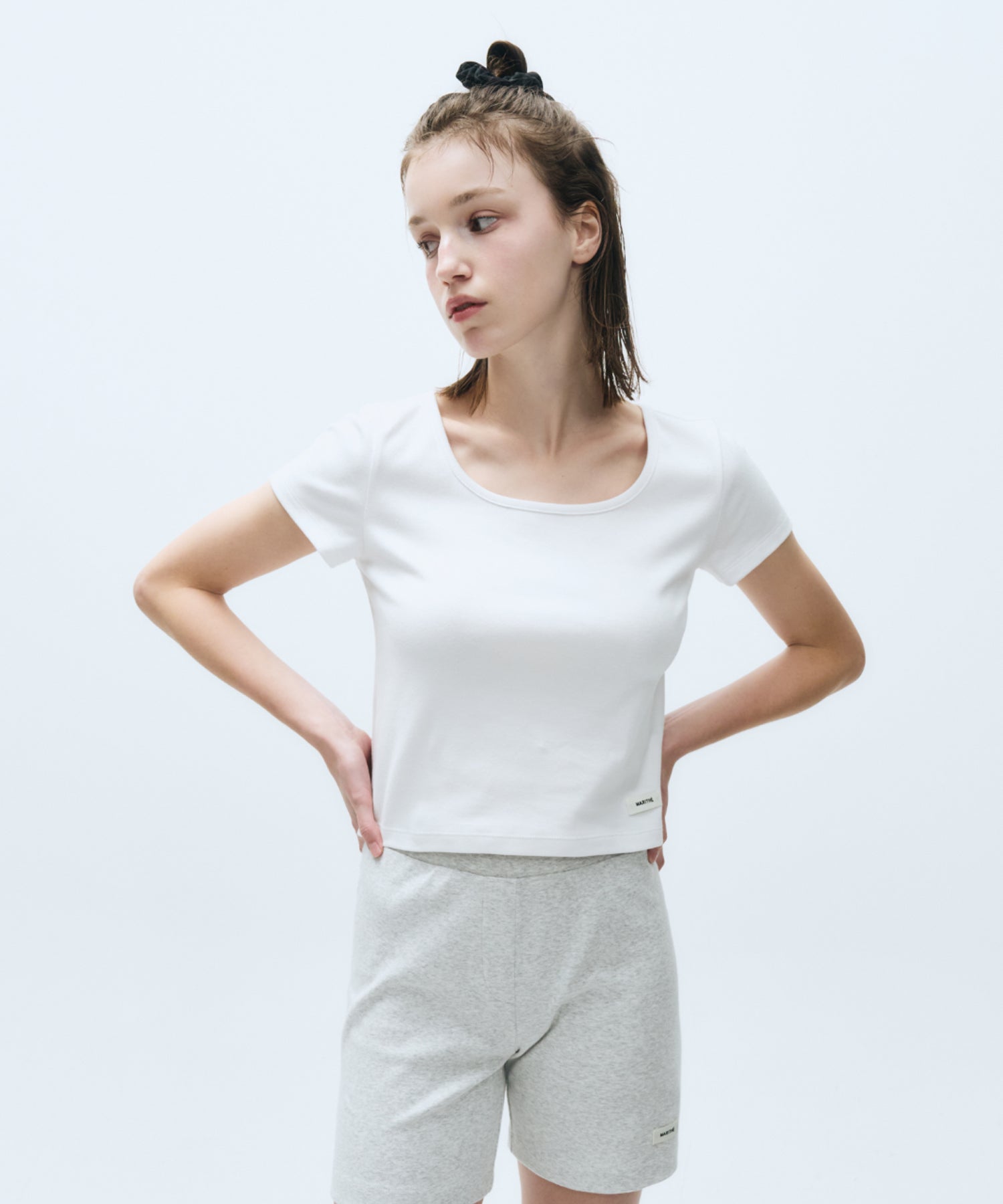 Marithe & Francois Girbaud - Basic Crop Tee (White) product image 2 | TRAB K-Fashion Australia