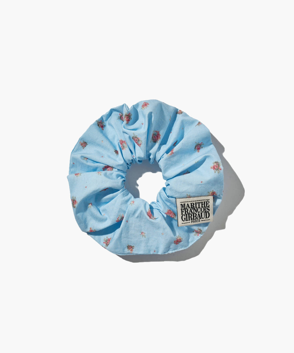 Marithe & Francois Girbaud - Classic Logo Flower Hair Scrunchie (Light Blue) product image 1 | TRAB K-Fashion Australia