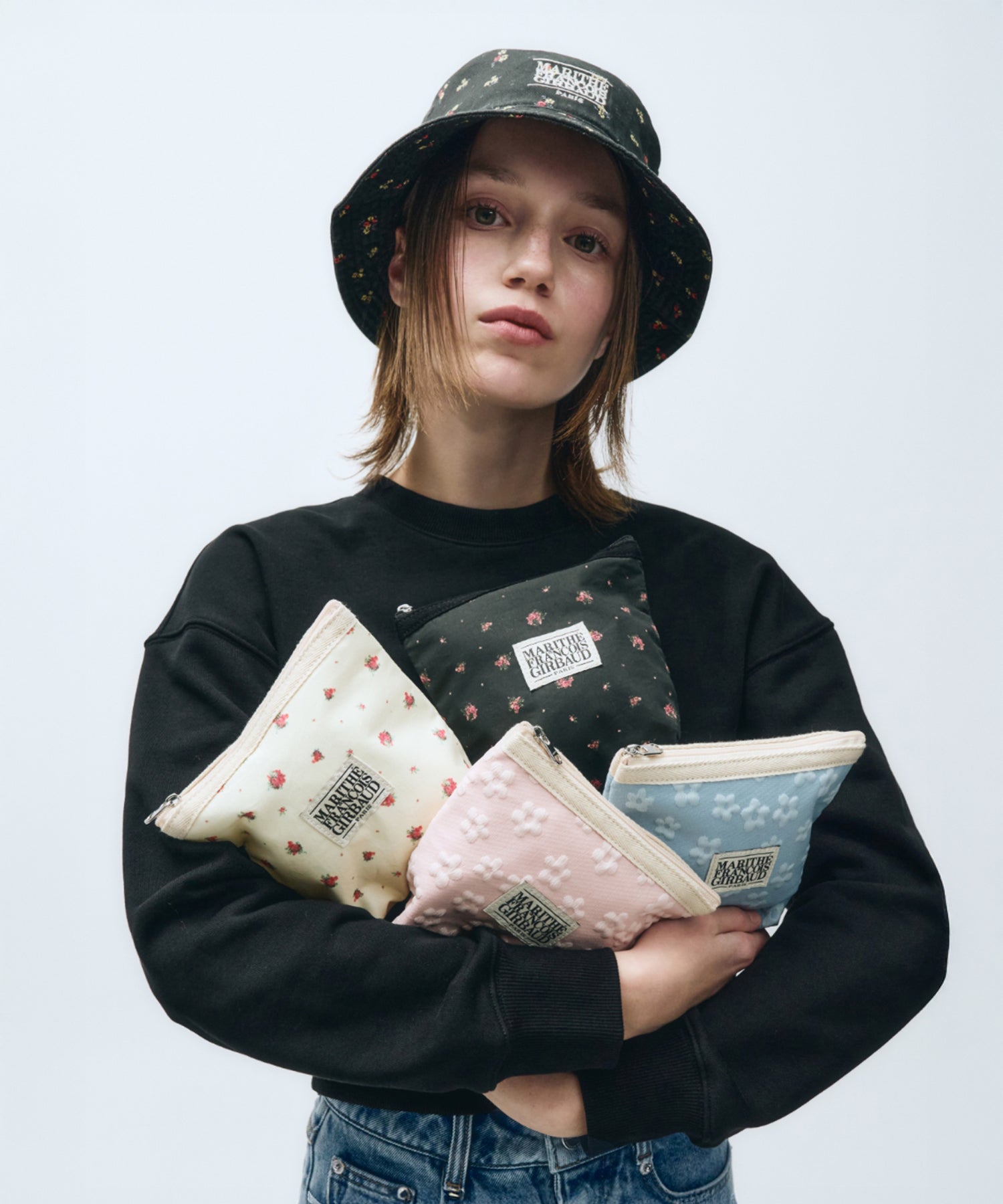 Marithe & Francois Girbaud - Classic Logo Vintage Flower Pouch (Light Yellow) product image 7 | TRAB K-Fashion Australia