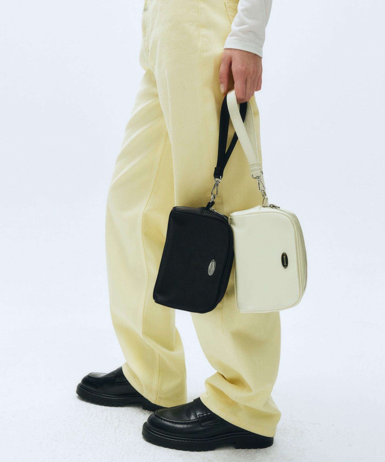 Marithe & Francois Girbaud - Regular Logo Satin Pouch (Cream) product image 9 | TRAB K-Fashion Australia