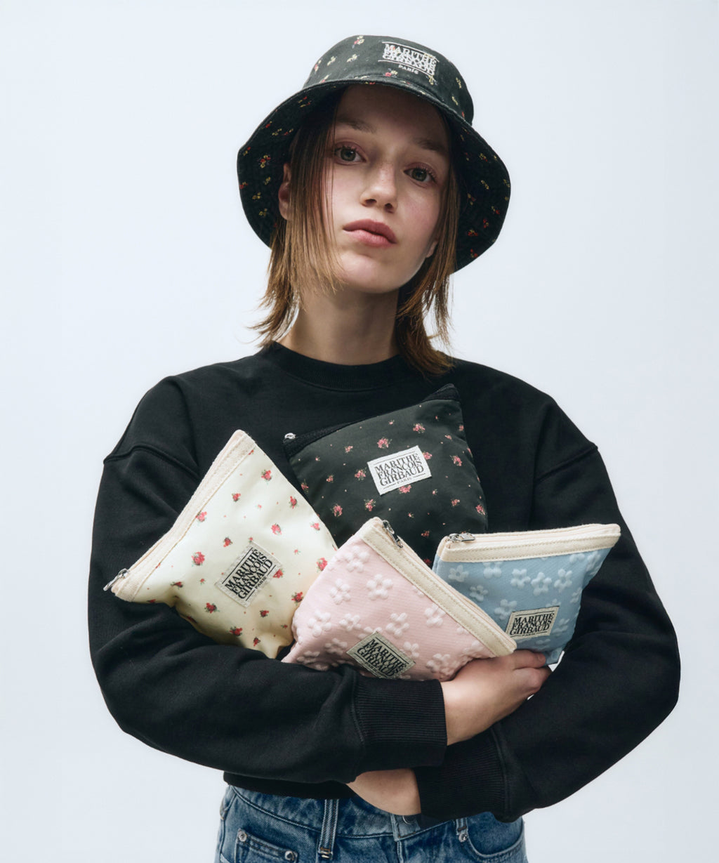 Marithe & Francois Girbaud - Classic Logo Embo Flower Pouch (Pink) product image 7 | TRAB K-Fashion Australia