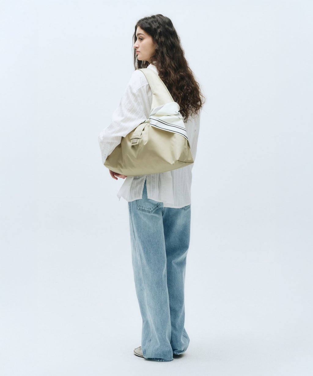 Marithe & Francois Girbaud - Classic Logo Buckle Big Shoulder Bag (Beige) product image 7 | TRAB K-Fashion Australia