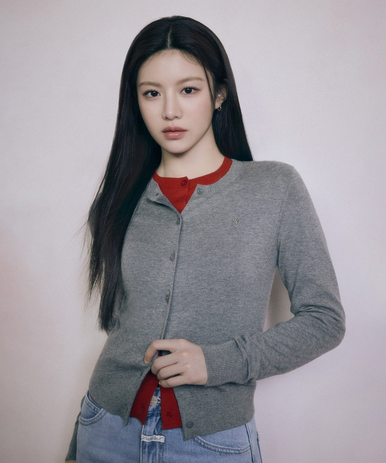 Marithe & Francois Girbaud - Round Neck Cardigan (Gray) product image 1 | TRAB K-Fashion Australia