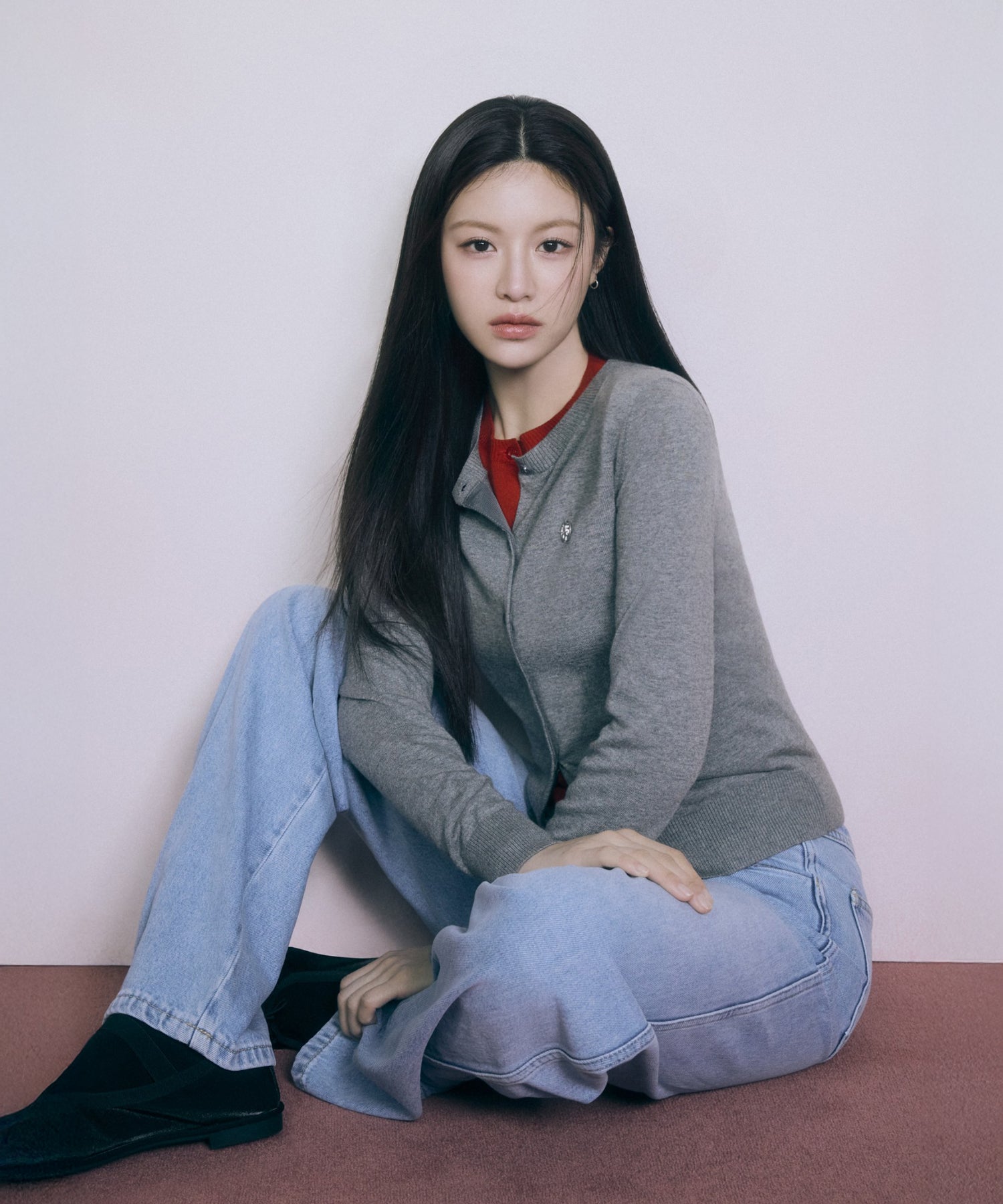 Marithe & Francois Girbaud - Round Neck Cardigan (Gray) product image 2 | TRAB K-Fashion Australia