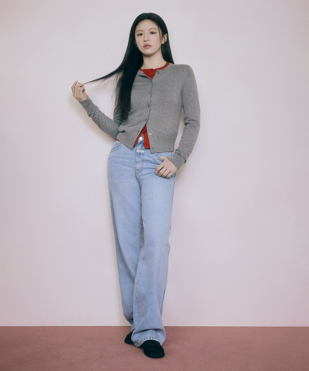 Marithe & Francois Girbaud - Round Neck Cardigan (Gray) product image 3 | TRAB K-Fashion Australia