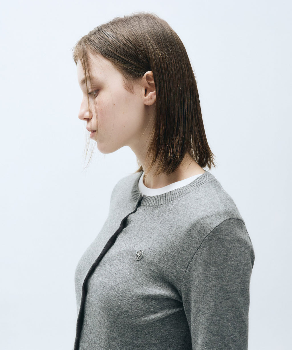 Marithe & Francois Girbaud - Round Neck Cardigan (Gray) product image 7 | TRAB K-Fashion Australia