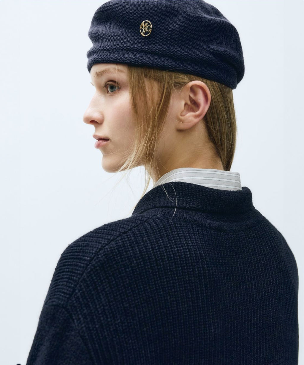 Marithe & Francois Girbaud - Button Collar Cardigan (Navy) product image 3 | TRAB K-Fashion Australia