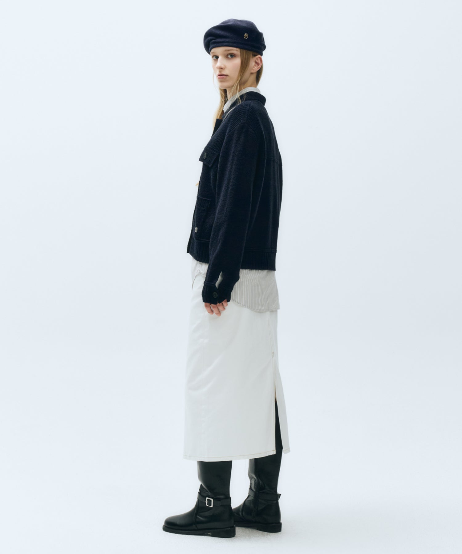 Marithe & Francois Girbaud - Button Collar Cardigan (Navy) product image 5 | TRAB K-Fashion Australia