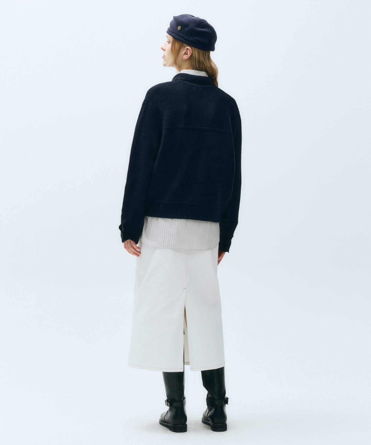 Marithe & Francois Girbaud - Button Collar Cardigan (Navy) product image 6 | TRAB K-Fashion Australia