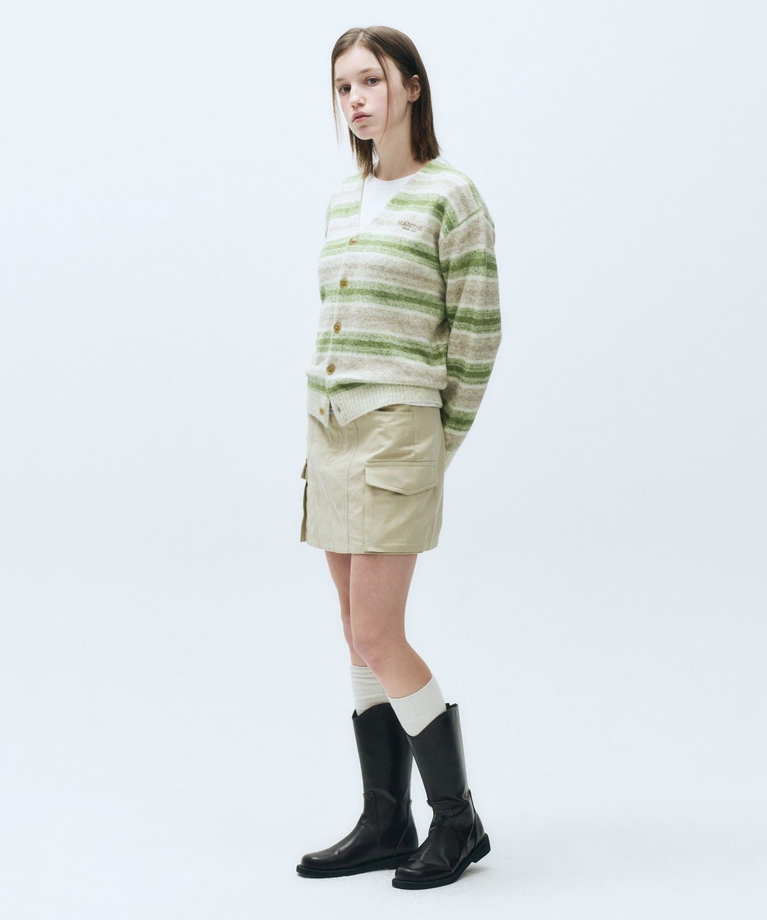 Marithe & Francois Girbaud - Multi Str Cardigan (Light Green) product image 3 | TRAB K-Fashion Australia