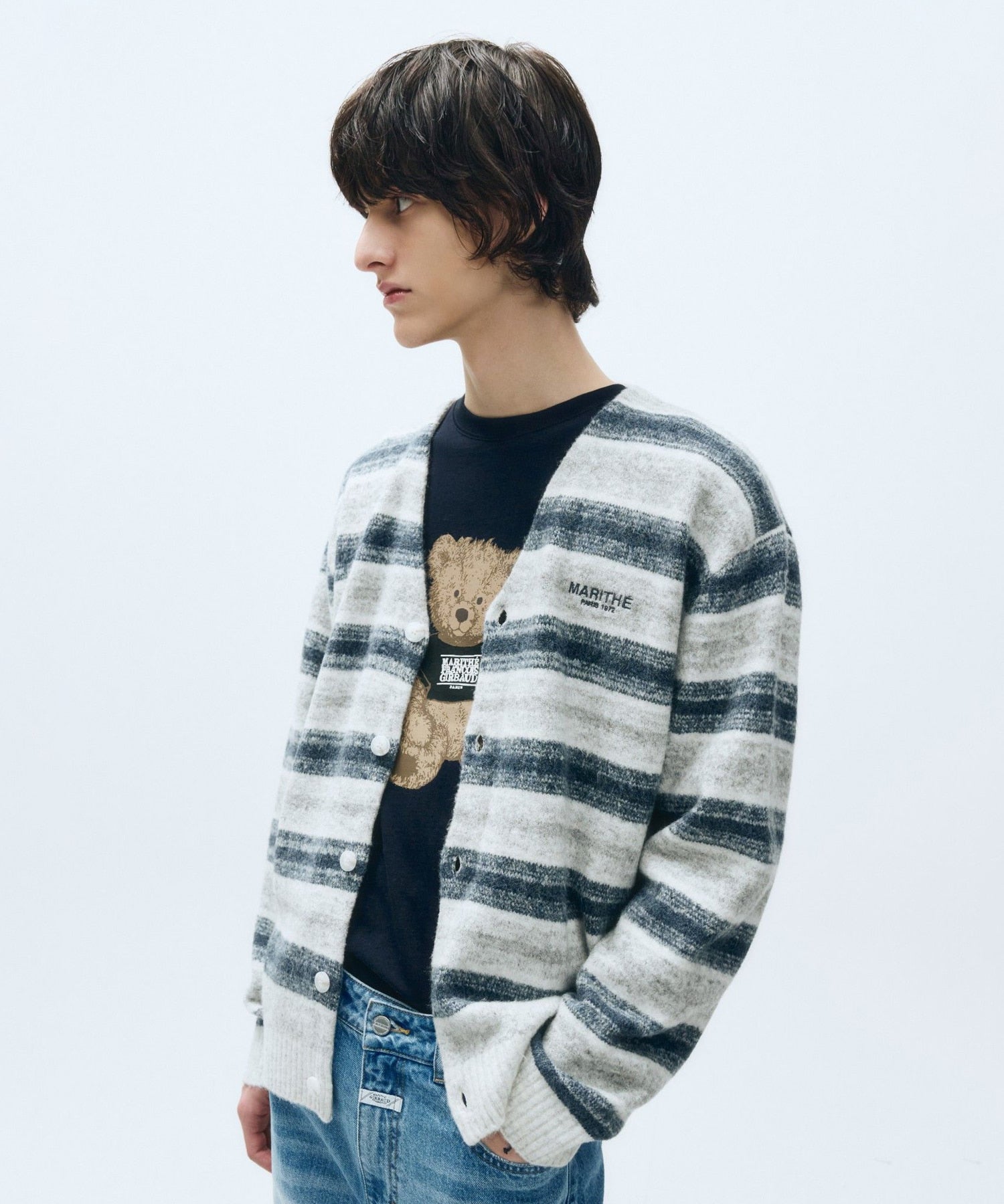 Marithe & Francois Girbaud - Multi Str Cardigan (Sky Blue) product image 1 | TRAB K-Fashion Australia