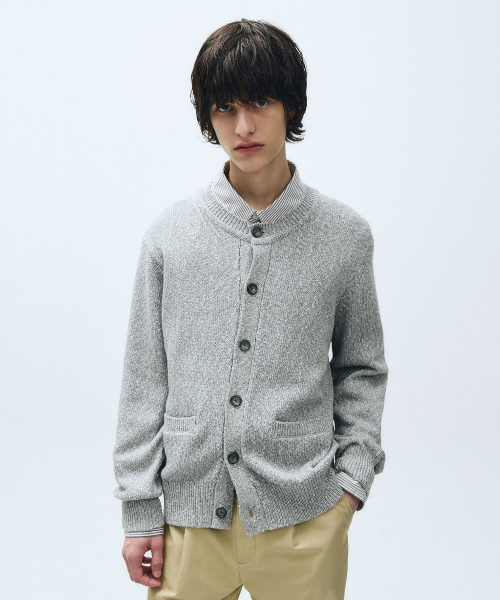 Marithe & Francois Girbaud - Crew Neck Cardigan (Light Gray) product image 1 | TRAB K-Fashion Australia