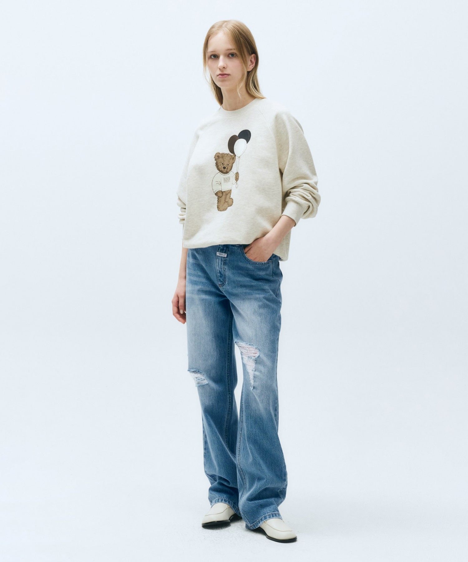 Marithe & Francois Girbaud - Damaged Washed Denim Pants (Blue) product image 2 | TRAB K-Fashion Australia