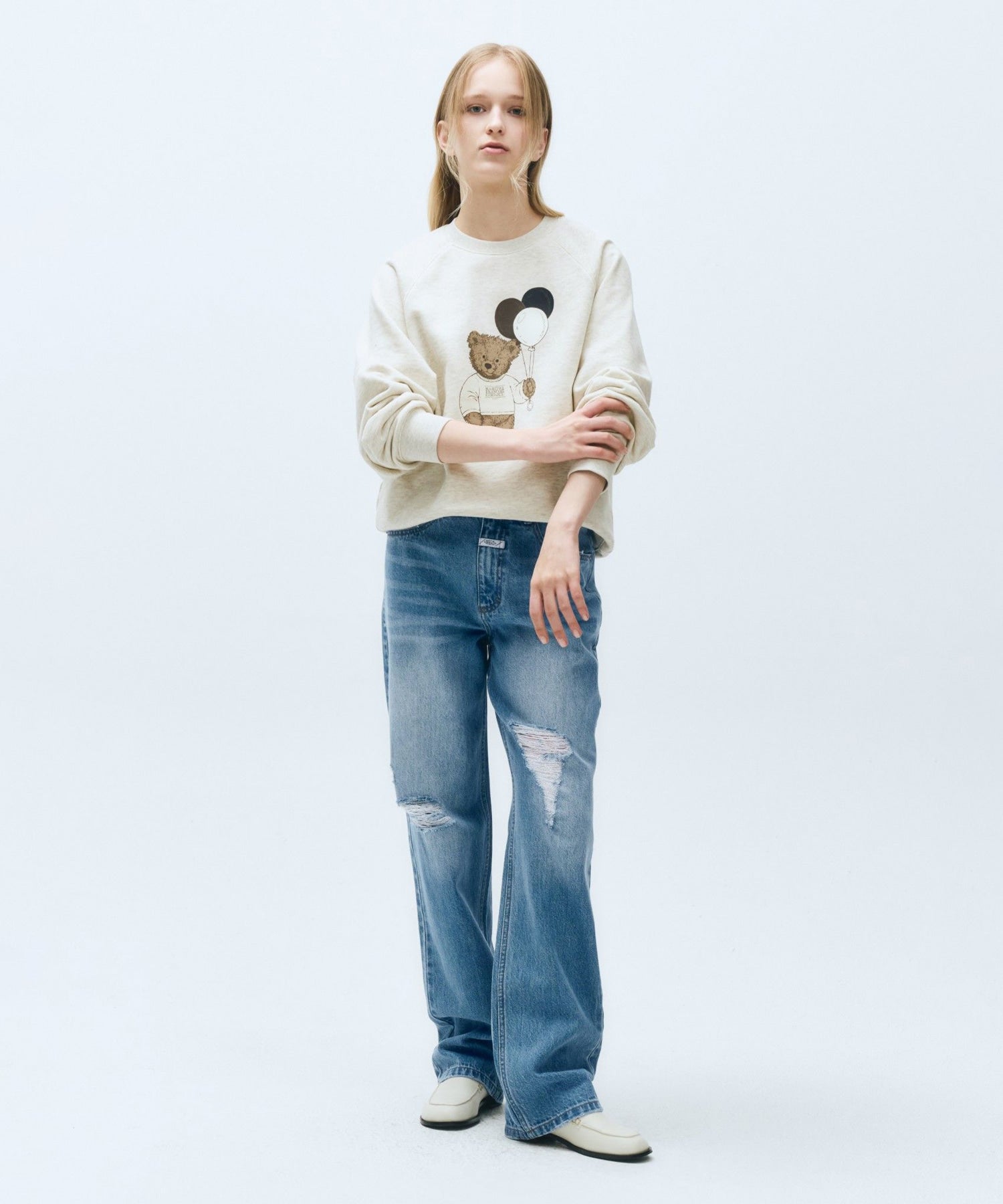 Marithe & Francois Girbaud - Damaged Washed Denim Pants (Blue) product image 4 | TRAB K-Fashion Australia