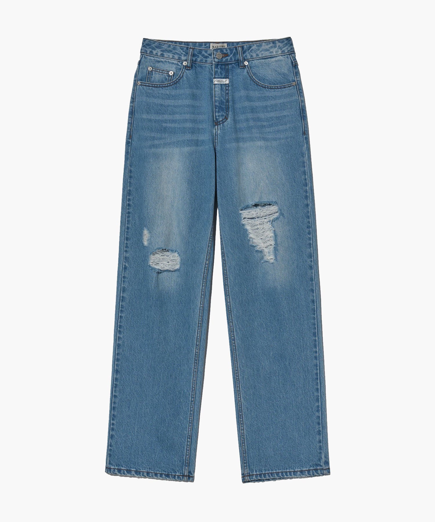 Marithe & Francois Girbaud - Damaged Washed Denim Pants (Blue) product image 7 | TRAB K-Fashion Australia