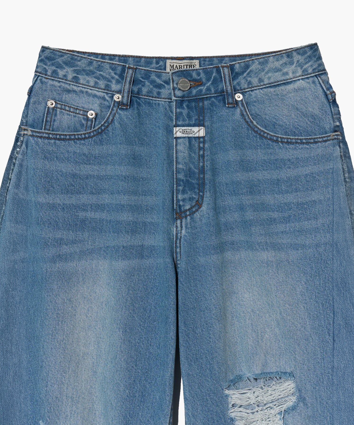Marithe & Francois Girbaud - Damaged Washed Denim Pants (Blue) product image 9 | TRAB K-Fashion Australia
