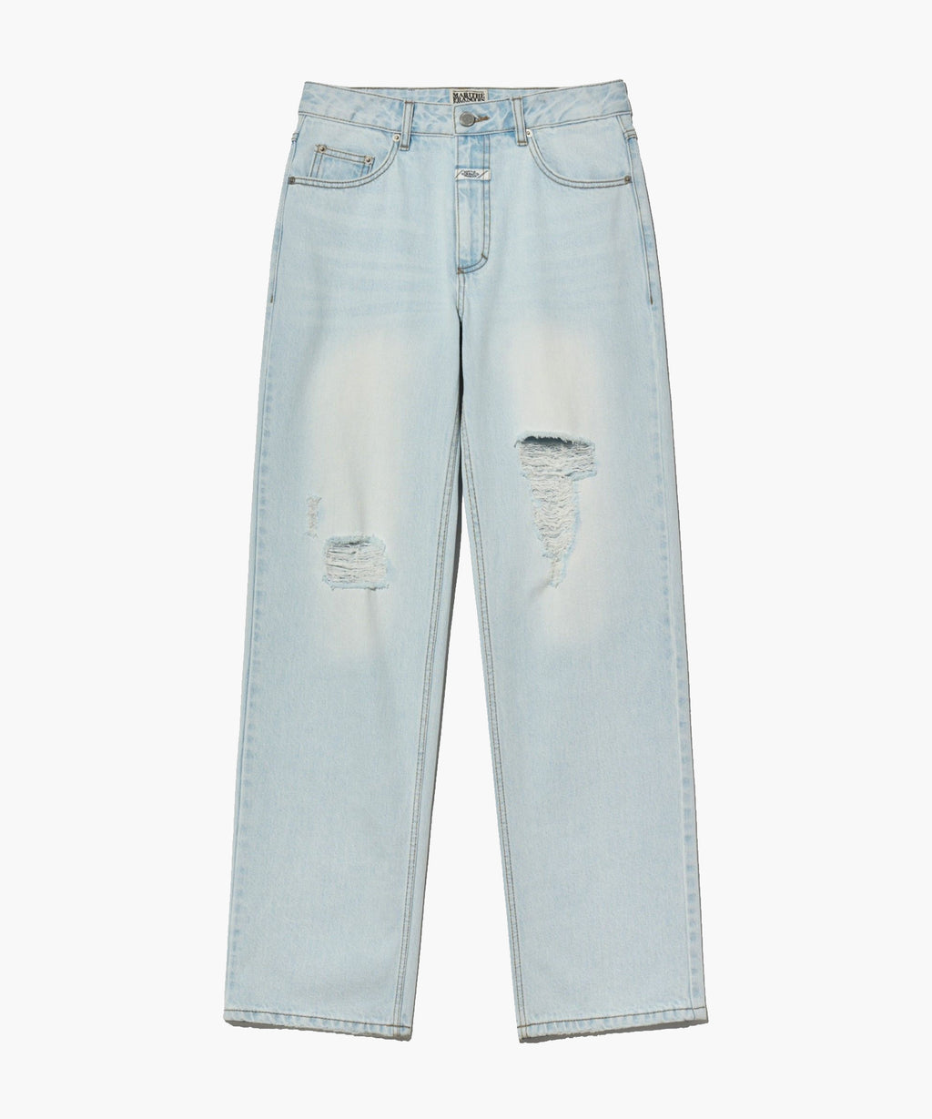 Marithe & Francois Girbaud - Damaged Washed Denim Pants (Light Blue) product image 9 | TRAB K-Fashion Australia