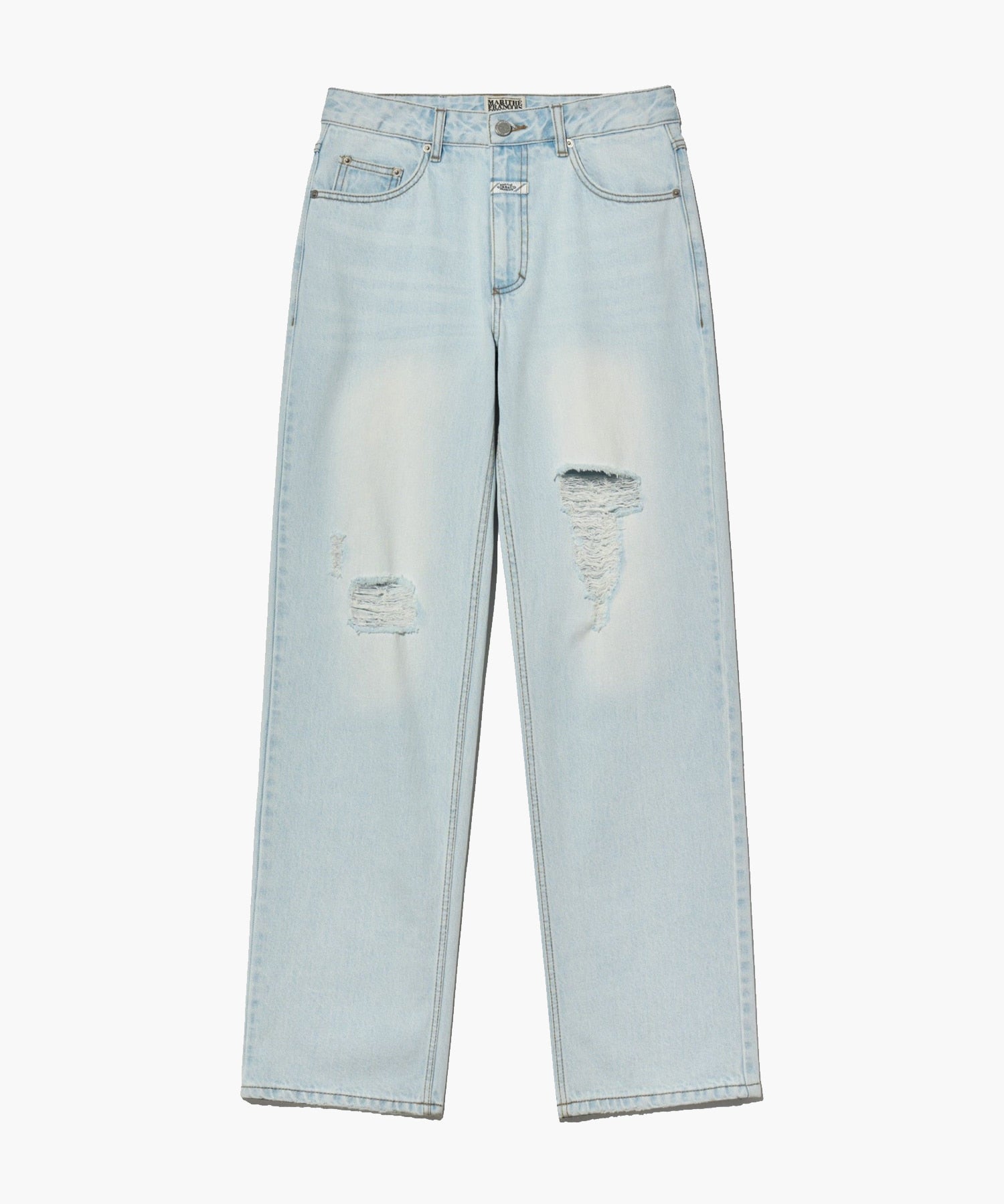 Marithe & Francois Girbaud - Damaged Washed Denim Pants (Light Blue) product image 9 | TRAB K-Fashion Australia