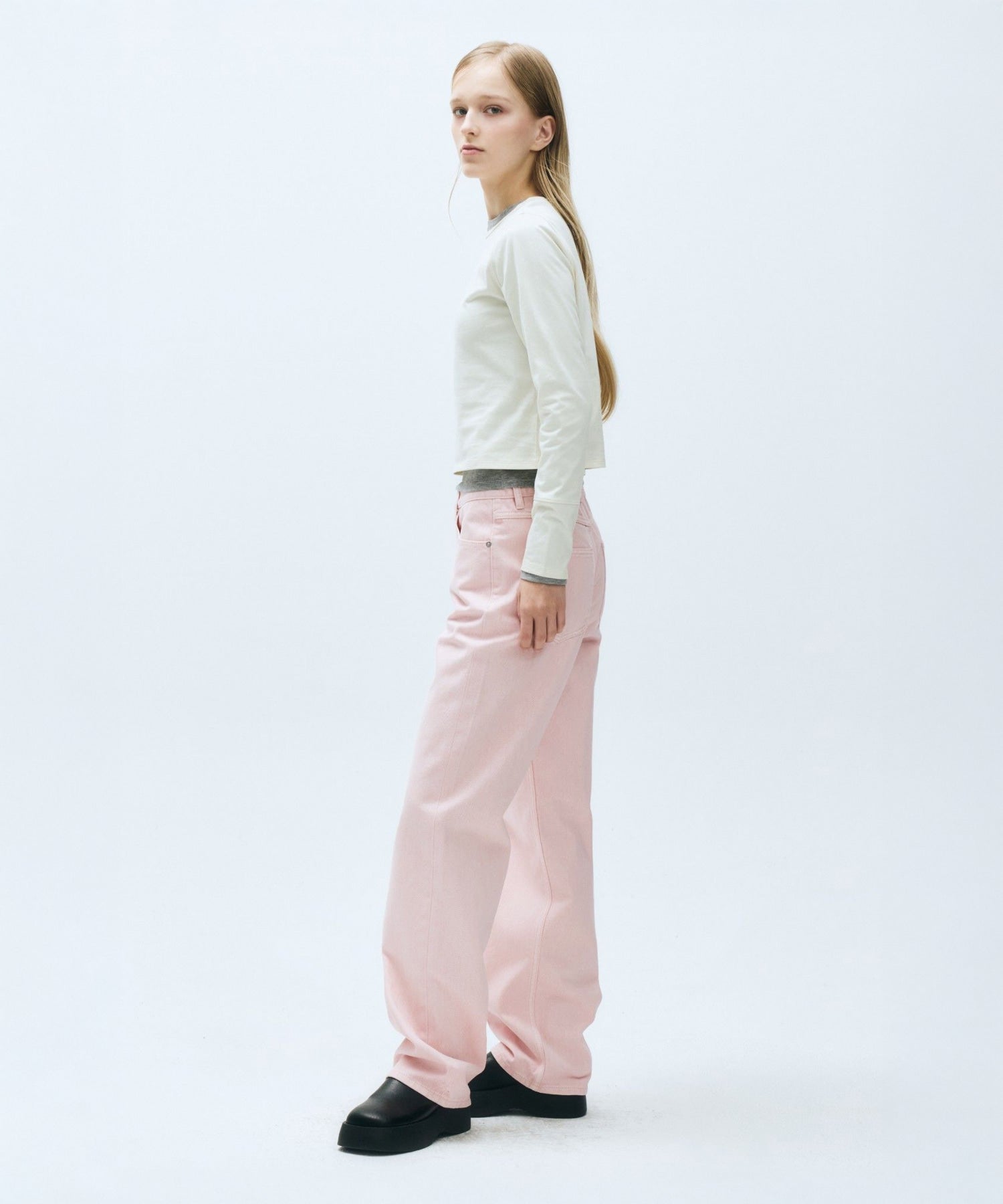 Marithe & Francois Girbaud - Colored Denim Pants (Light Pink) product image 4 | TRAB K-Fashion Australia