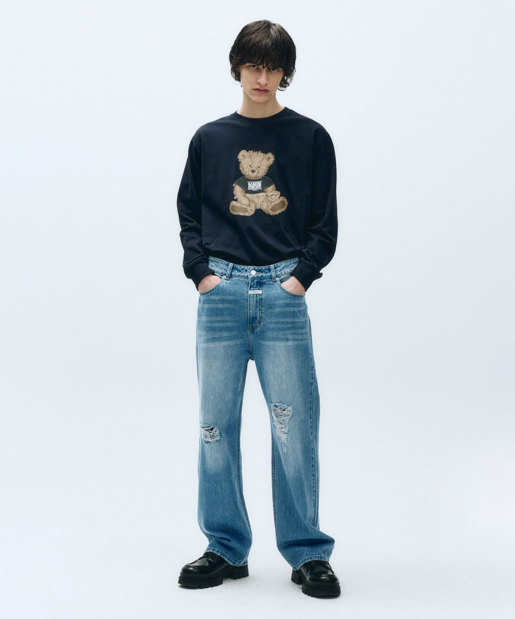 Marithe & Francois Girbaud - Damaged Washing Denim Pants (Blue) product image 1 | TRAB K-Fashion Australia