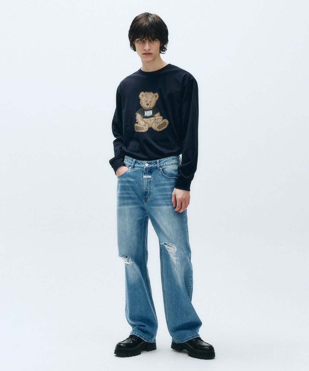 Marithe & Francois Girbaud - Damaged Washing Denim Pants (Blue) product image 2 | TRAB K-Fashion Australia