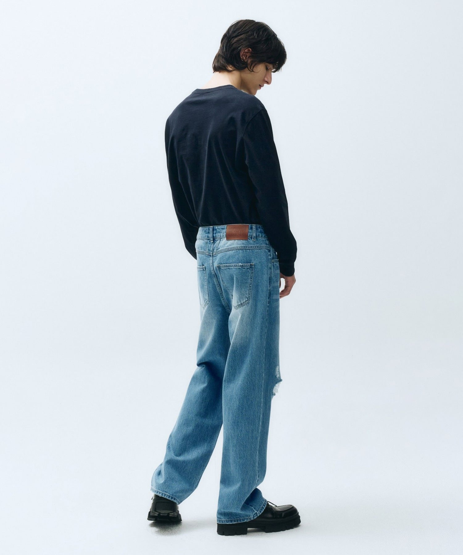Marithe & Francois Girbaud - Damaged Washing Denim Pants (Blue) product image 3 | TRAB K-Fashion Australia