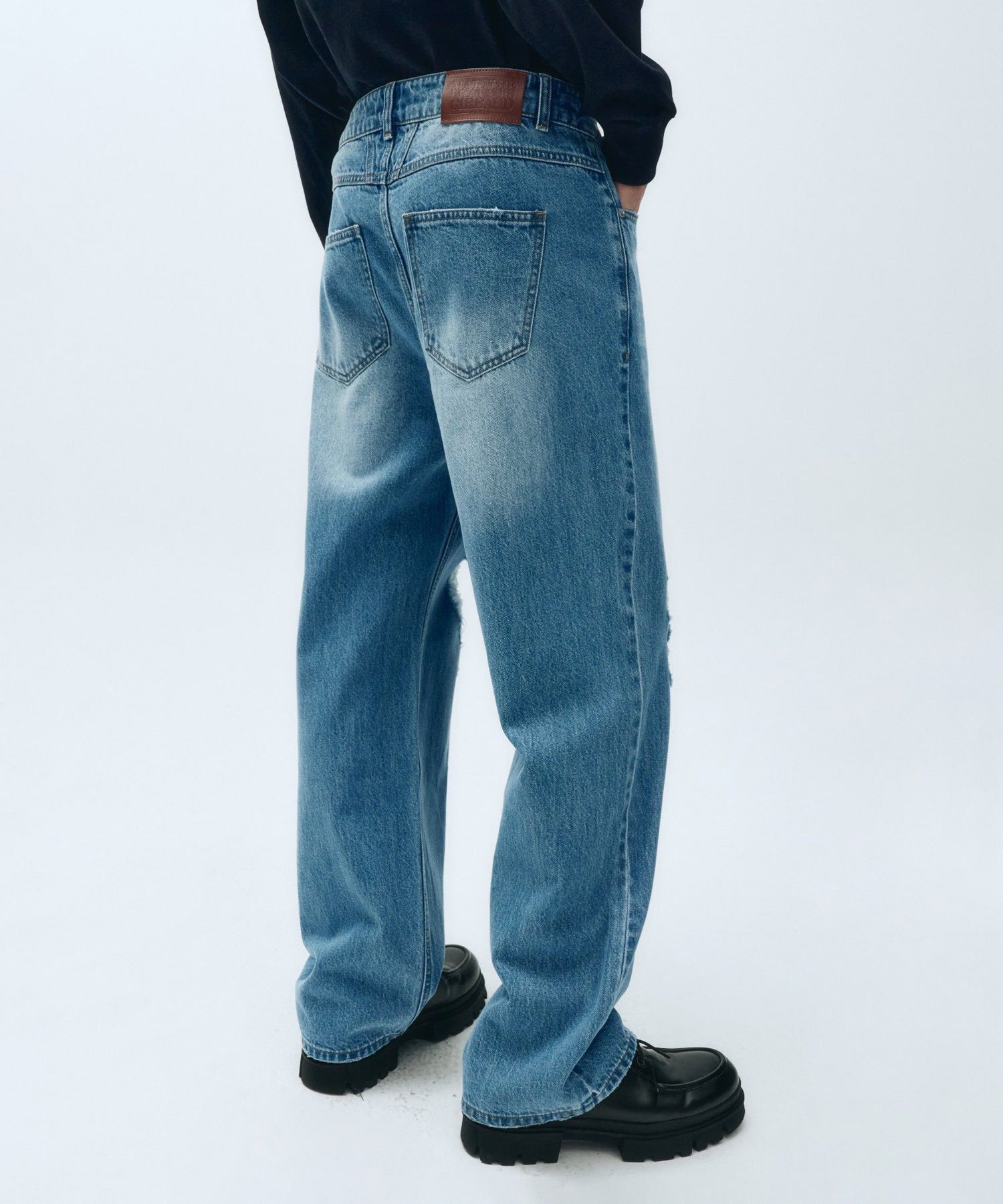 Marithe & Francois Girbaud - Damaged Washing Denim Pants (Blue) product image 5 | TRAB K-Fashion Australia