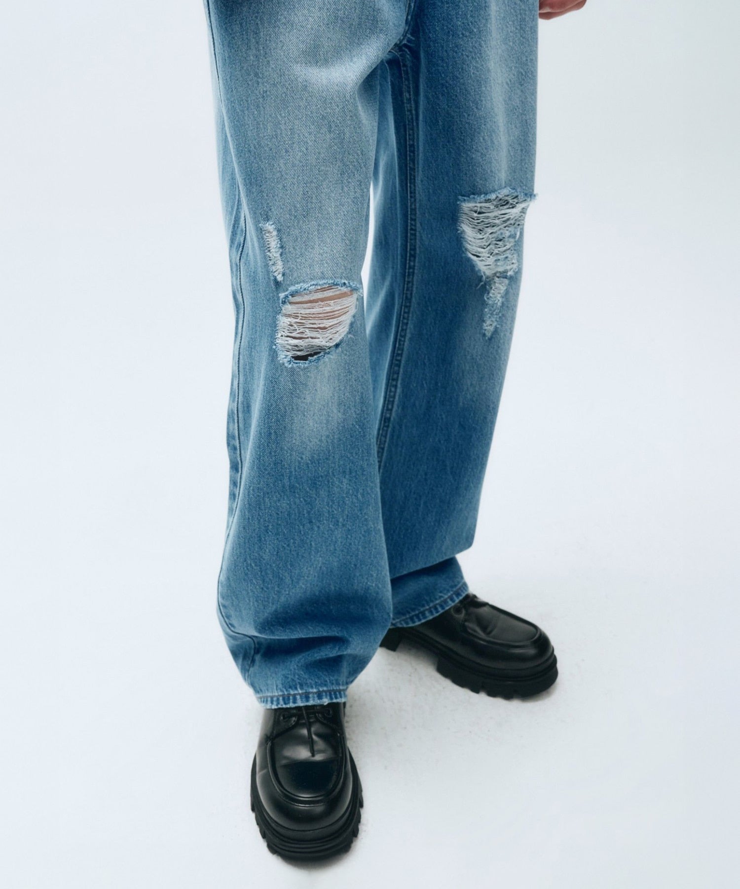 Marithe & Francois Girbaud - Damaged Washing Denim Pants (Blue) product image 6 | TRAB K-Fashion Australia