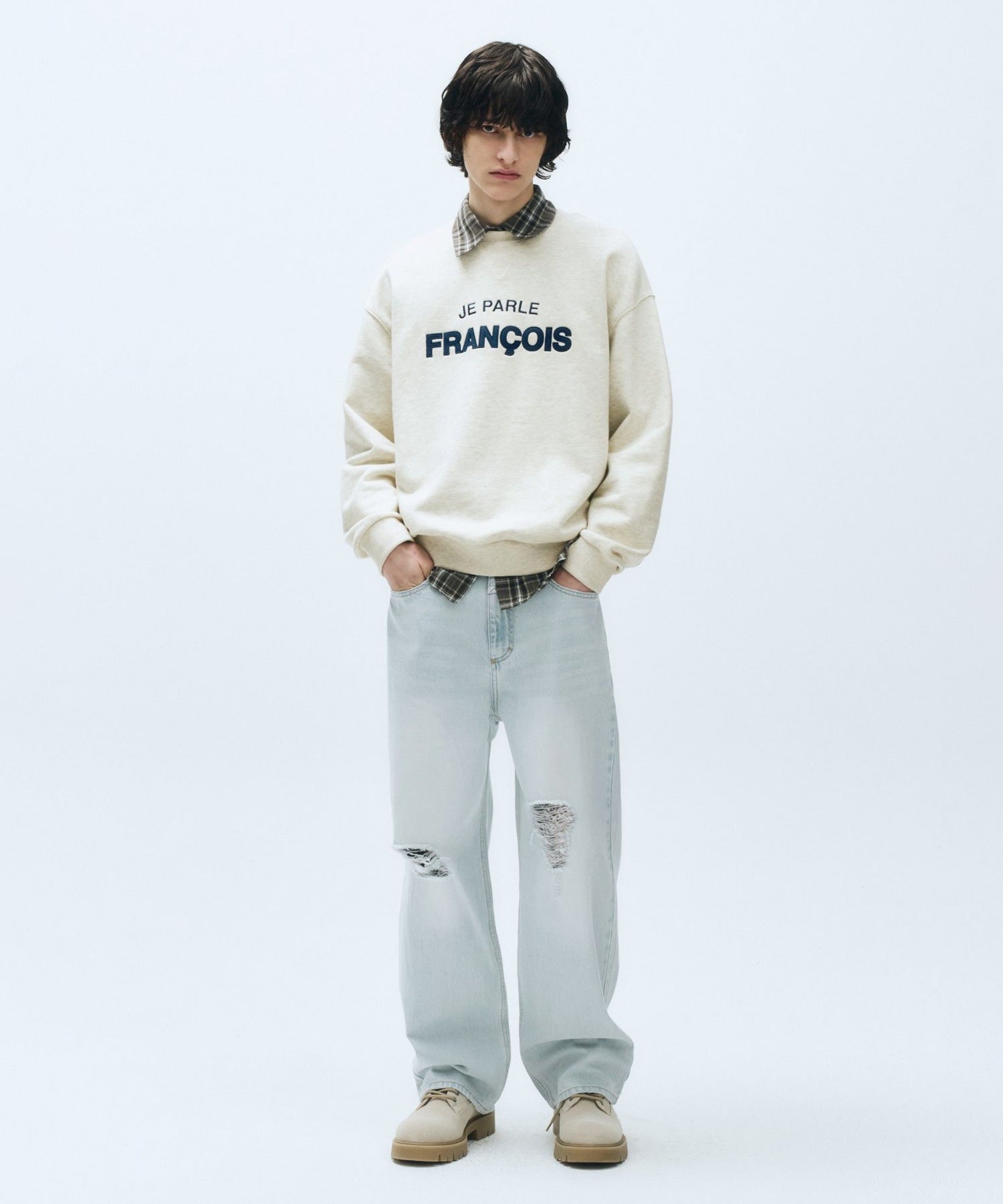 Marithe & Francois Girbaud - Damaged Washing Denim Pants (Light Blue) product image 4 | TRAB K-Fashion Australia