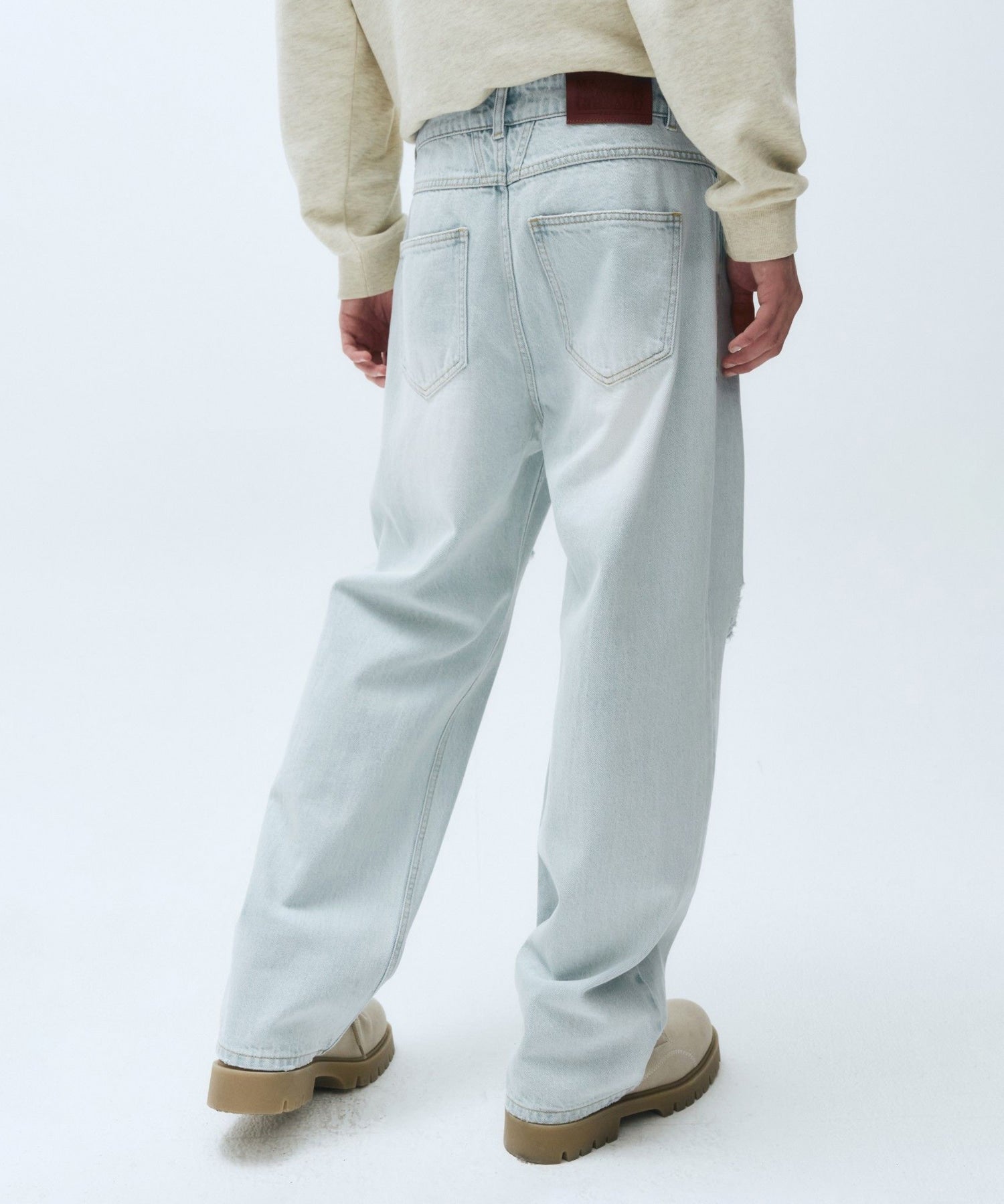 Marithe & Francois Girbaud - Damaged Washing Denim Pants (Light Blue) product image 8 | TRAB K-Fashion Australia