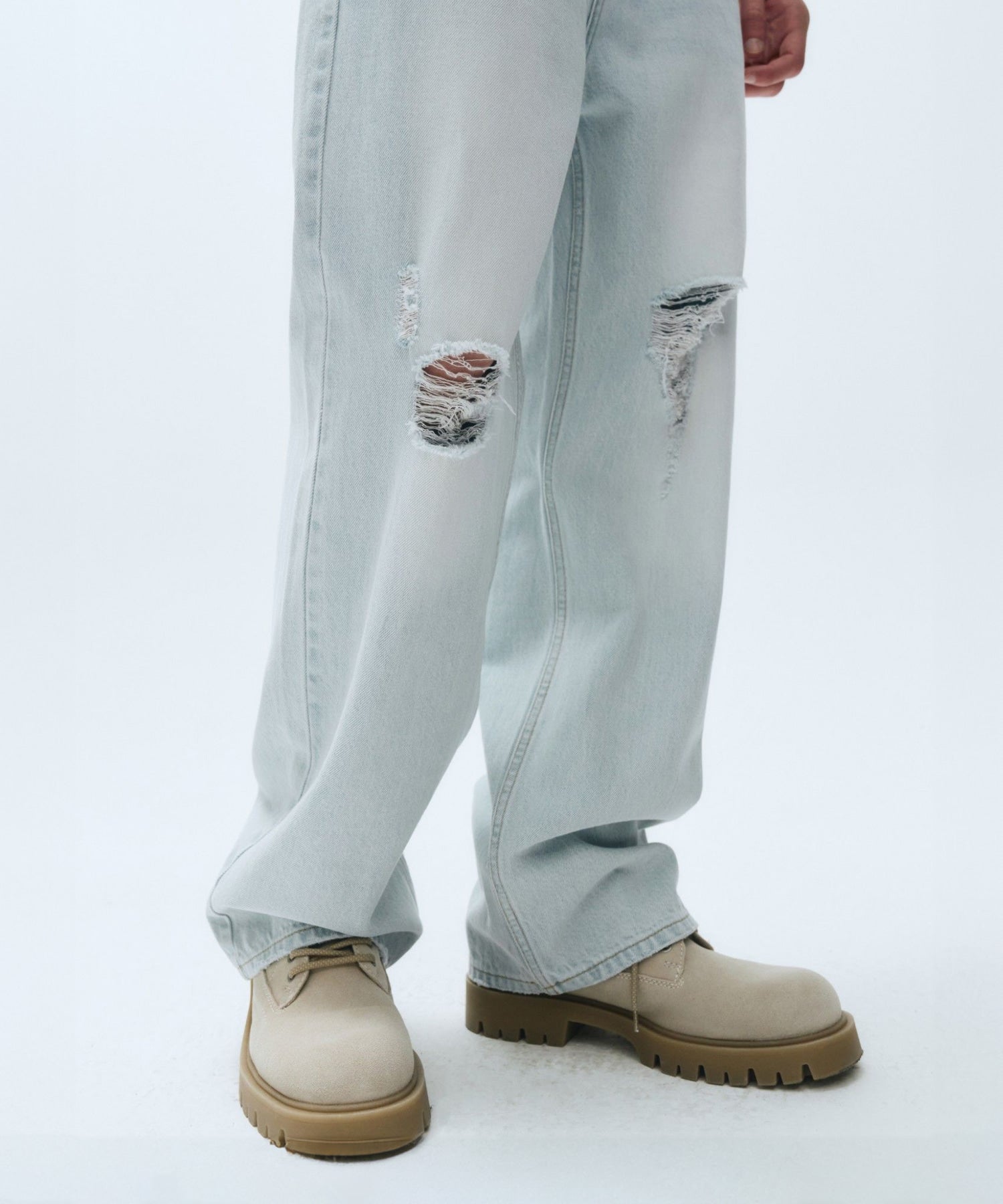 Marithe & Francois Girbaud - Damaged Washing Denim Pants (Light Blue) product image 9 | TRAB K-Fashion Australia