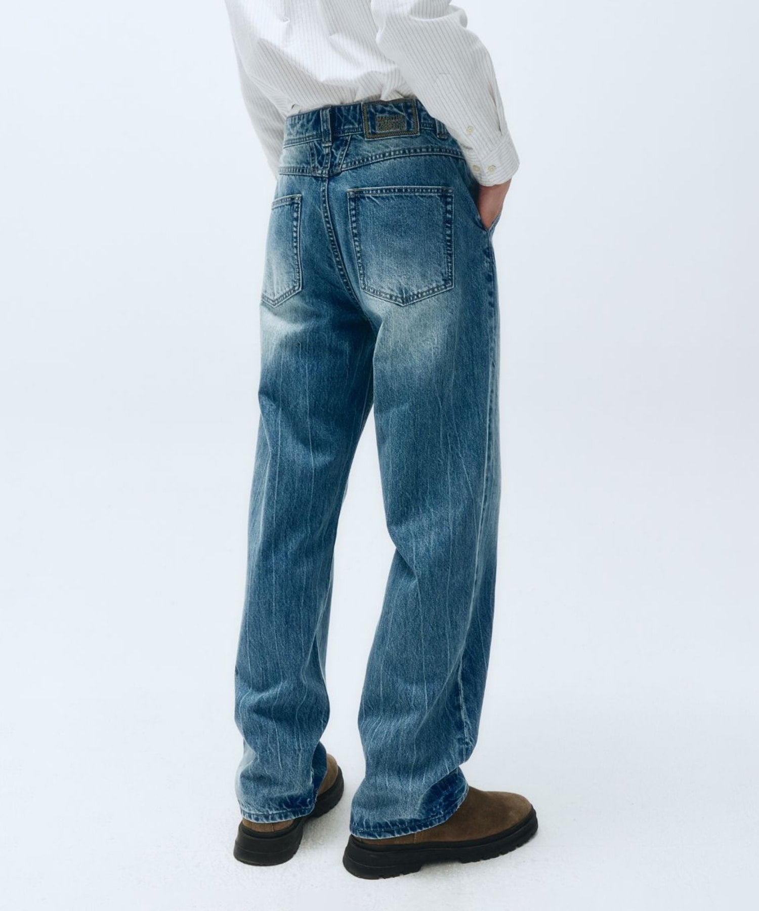 Marithe & Francois Girbaud - Crinkle Washed Denim Pants (Blue) product image 4 | TRAB K-Fashion Australia
