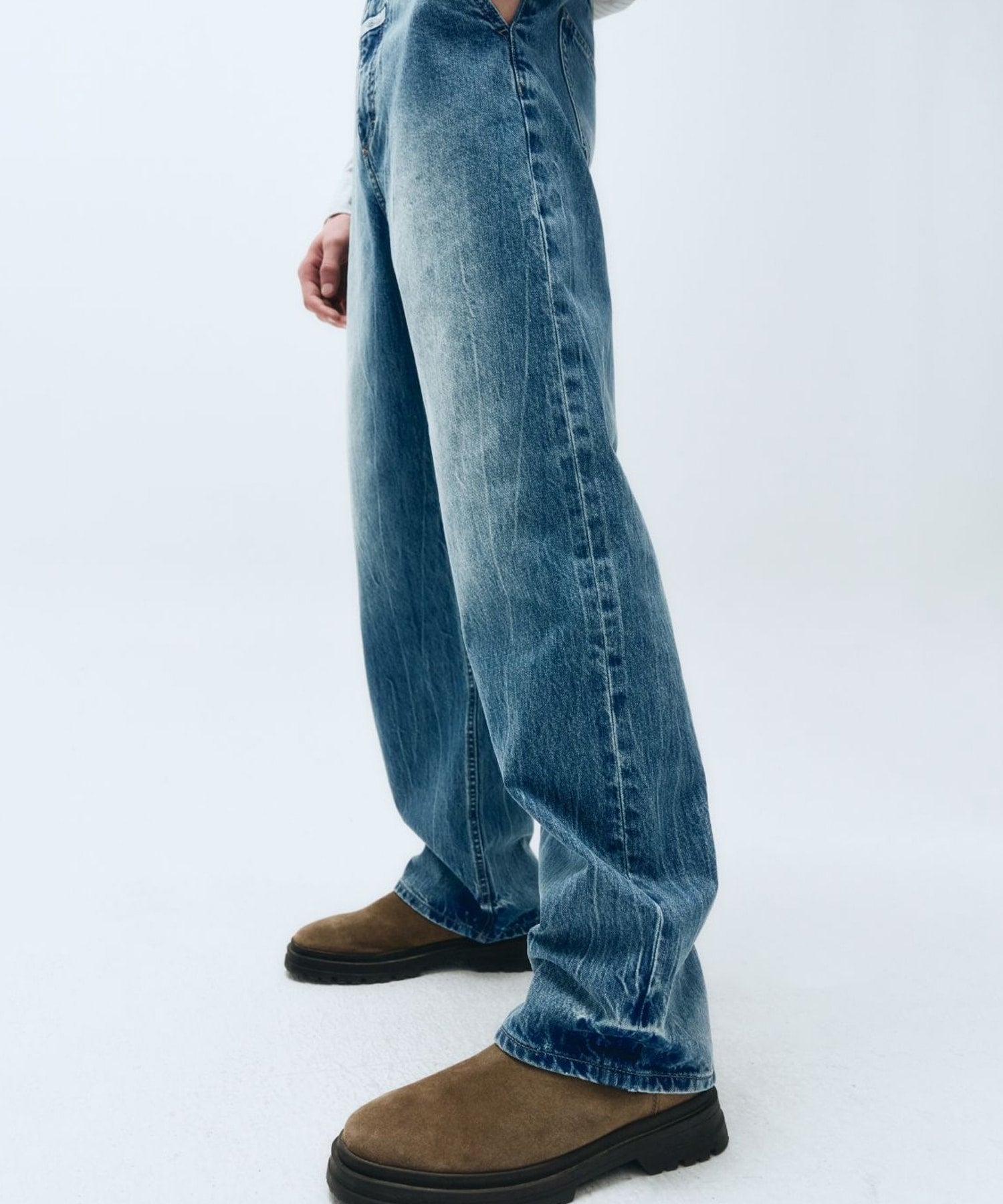 Marithe & Francois Girbaud - Crinkle Washed Denim Pants (Blue) product image 5 | TRAB K-Fashion Australia