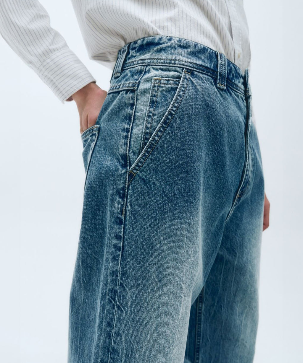 Marithe & Francois Girbaud - Crinkle Washed Denim Pants (Blue) product image 6 | TRAB K-Fashion Australia