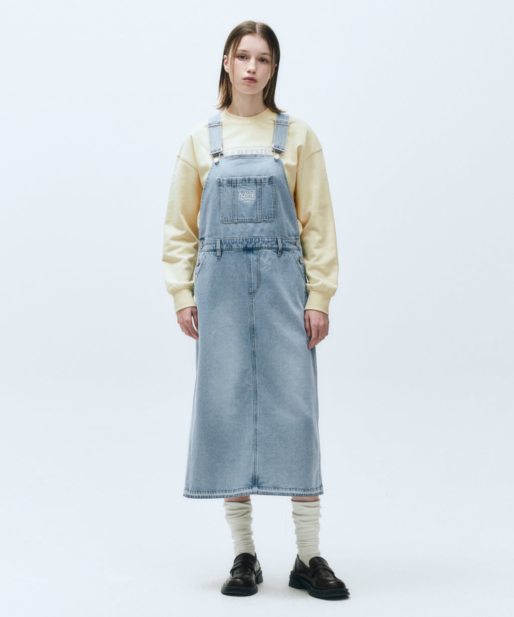 Marithe & Francois Girbaud - Classic Logo Denim Overall Skirt (Blue) product image 1 | TRAB K-Fashion Australia